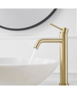 Modern Single Hole Single Handle Vessel Bathroom Vanity Sink Faucet With Pop Up Drain Without Overflow