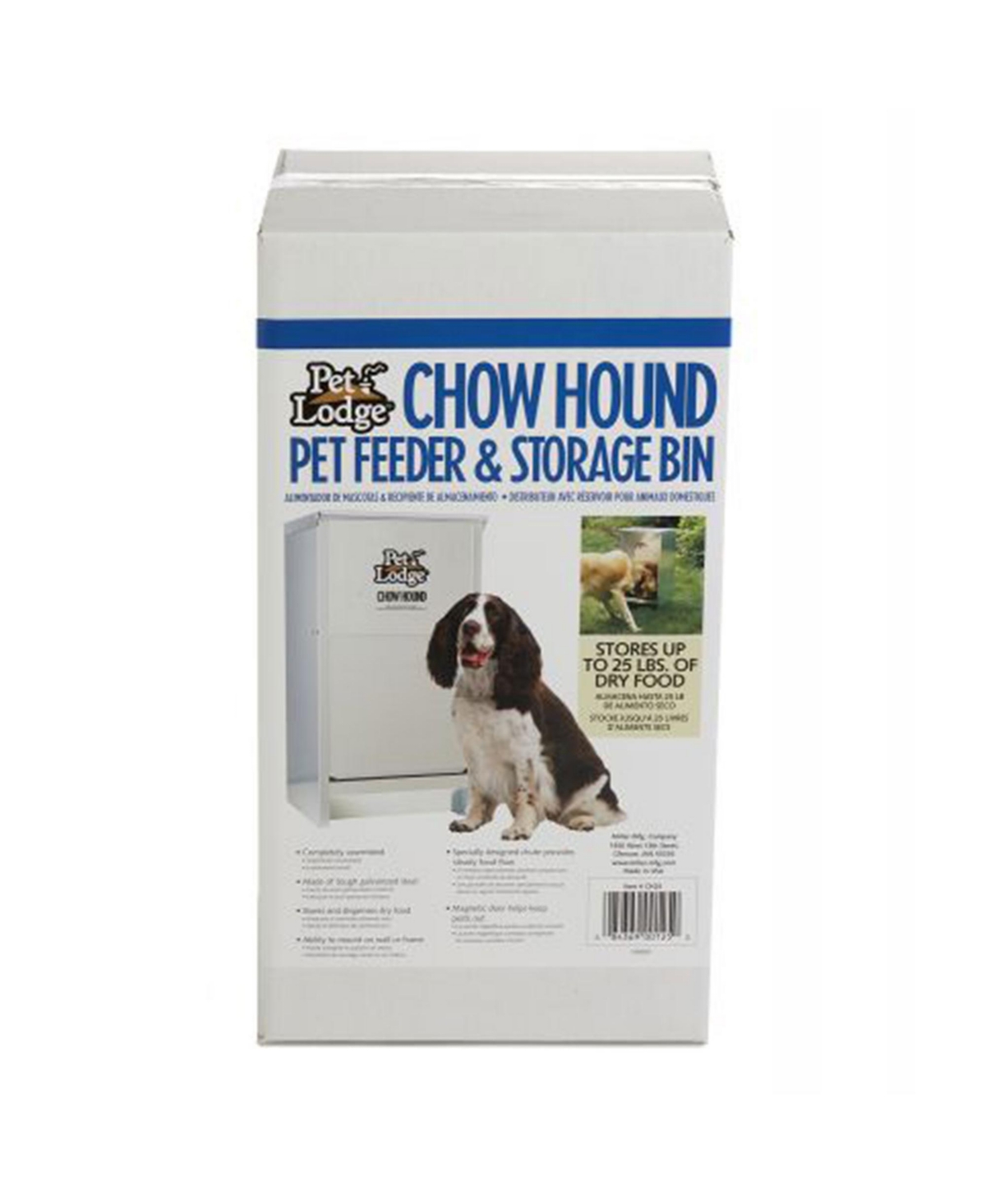 Pet Lodge Dry Food Automatic Steel Dog Feeder Chow Hound 25 Pound Capacity