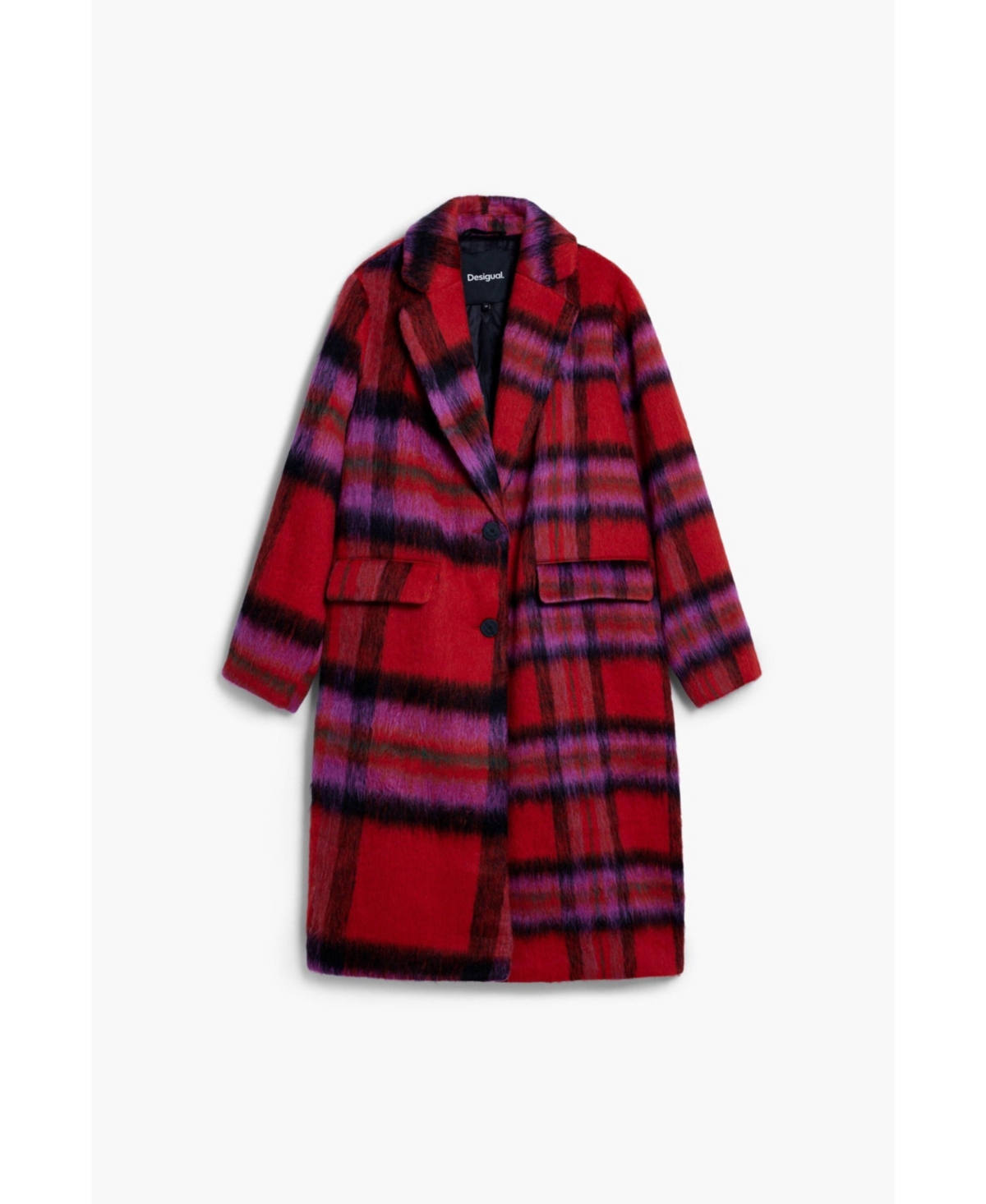 Desigual Women's Red tartan coat