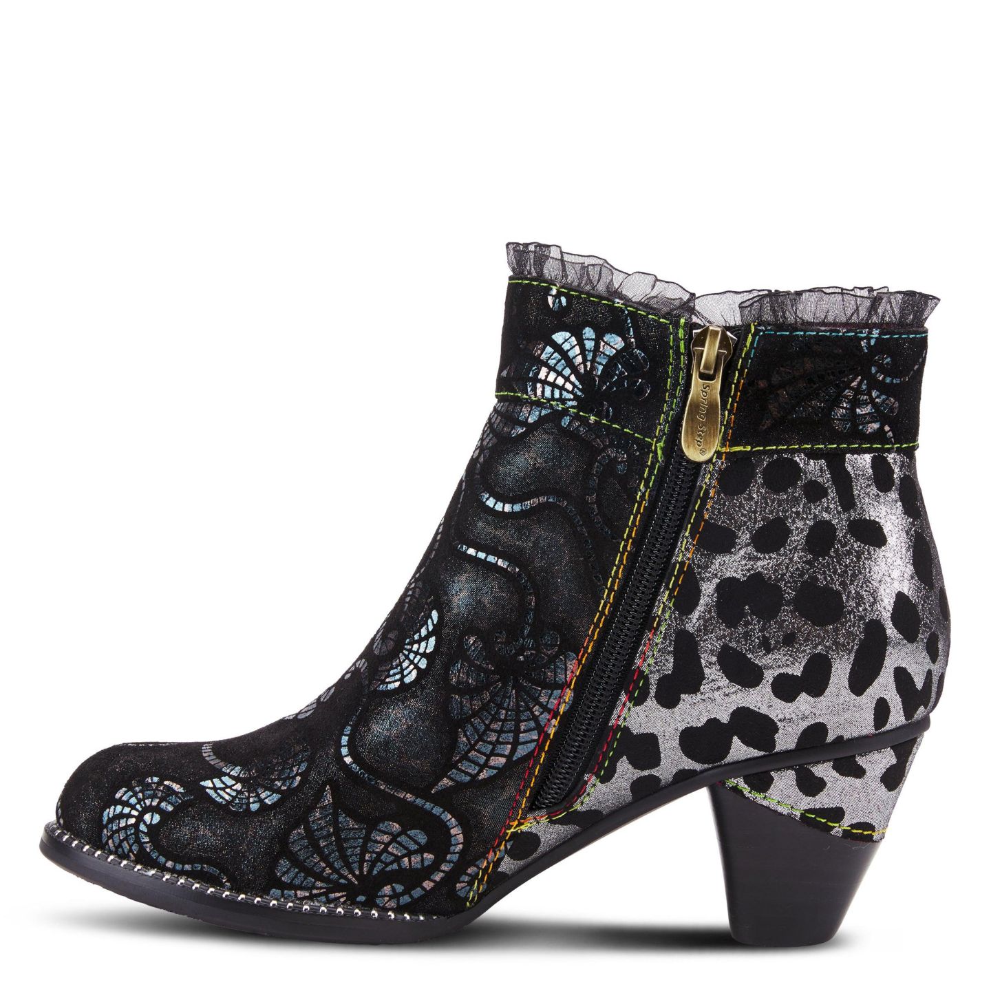 Женские ботинки L'Artiste Dessa Leather Booties, цвет: Чёрный разноцветный — фото 2