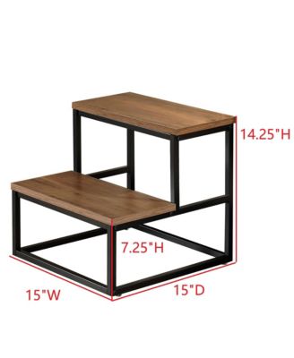 Axel 2-Step Step Stool – Lightweight, Durable & Modern Design Wooden Steps & Metal Frame, Compact Ladder for Adults