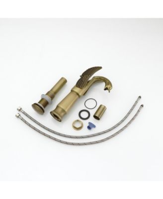 12*12*5 Swan Single Hole Single Handle Bathroom Vessel Sink Faucet With Pop Up Drain