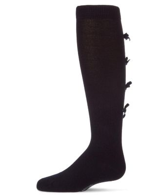 Big Girls Cotton-Rich Back Bow Trimmed Knee Sock