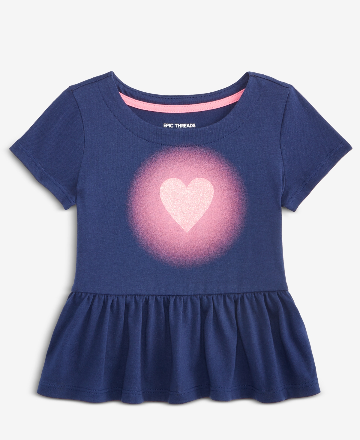 Epic Threads Girls Toddler 2T-4T Glow Heart Peplum Top, Macy's Exclusive