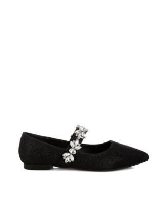 Womens Flavia Diamante Brooch Glitter Ballerinas