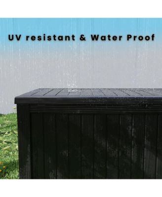 - W Gallons Water Resistant Resin Lockable Deck Box