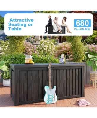 - StormArmor 180Gal LockPro Deck Box - Hurricane-Proof HDPE Resin w/ QuadLock & UV360 Shield - Mega Outdoor Storage