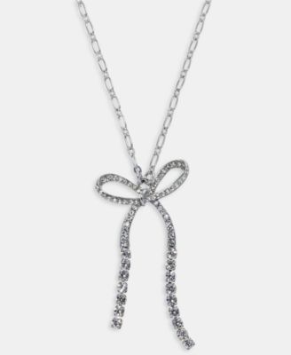 On 34th - Crystal Bow Pendant Necklace, 22" + 2" extender