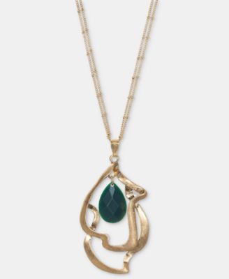 Style & Co - Stone Orbital Pendant Necklace, 32" + 3" extender