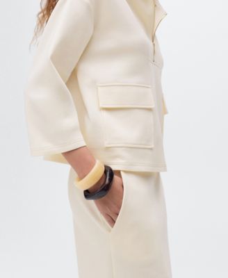 Women's Pockets Three-Quarter Sleeve Jacket