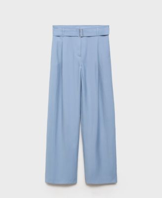 Women's Belted Paper Bag Pants