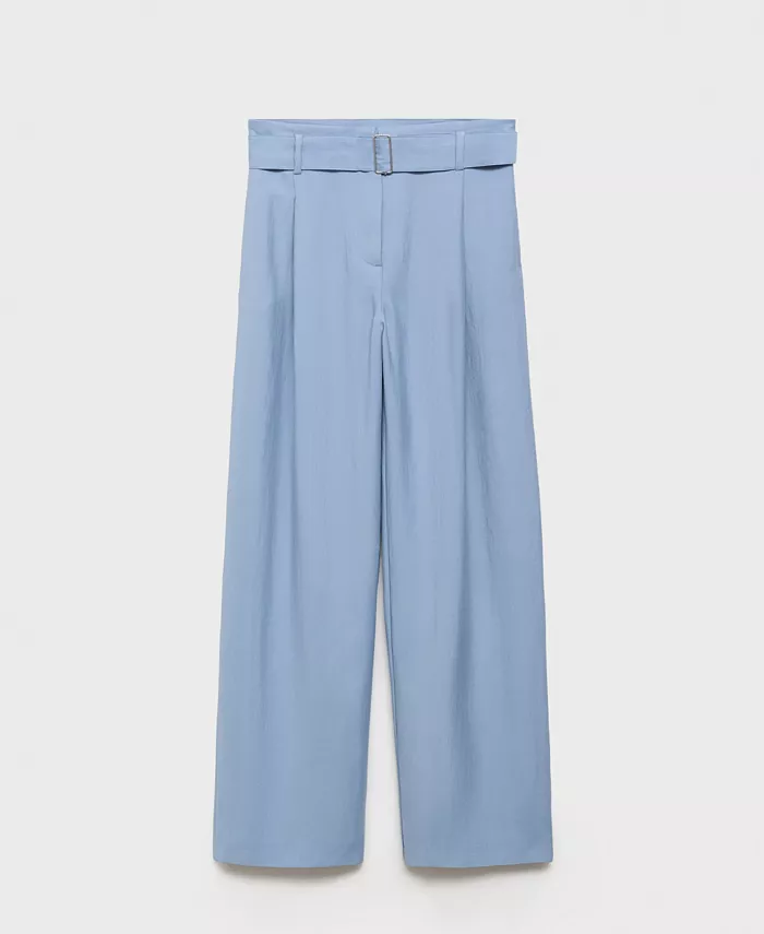 Women's Belted Paper Bag Pants - thumbnail 4