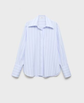 Women's Lapels Striped Shirt