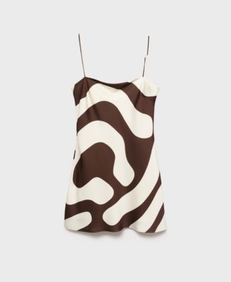 MANGO - Women's Printed Satin Dress