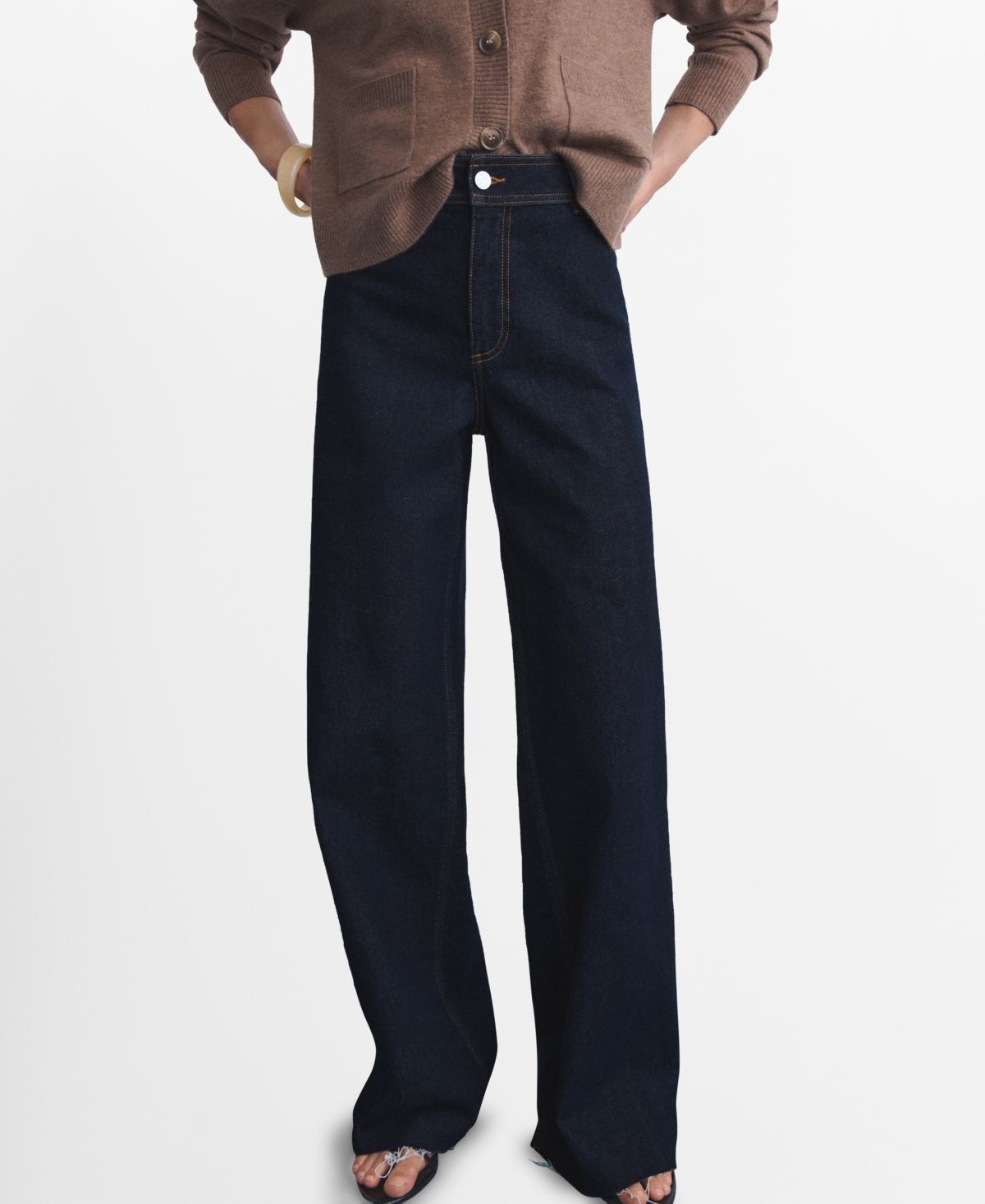 Mango Women's Catherin Culotte High-rise Jeans In Blue