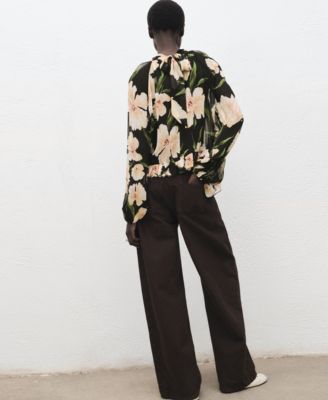 Women's Semi-Transparent Floral Blouse