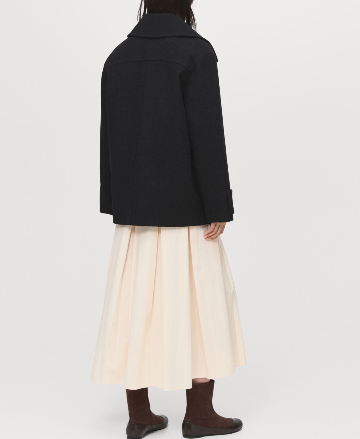 Mango Goya Double Breasted Blazer In Black