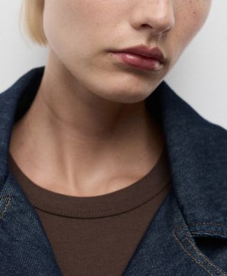 Women's Belted Short Denim Trench Coat