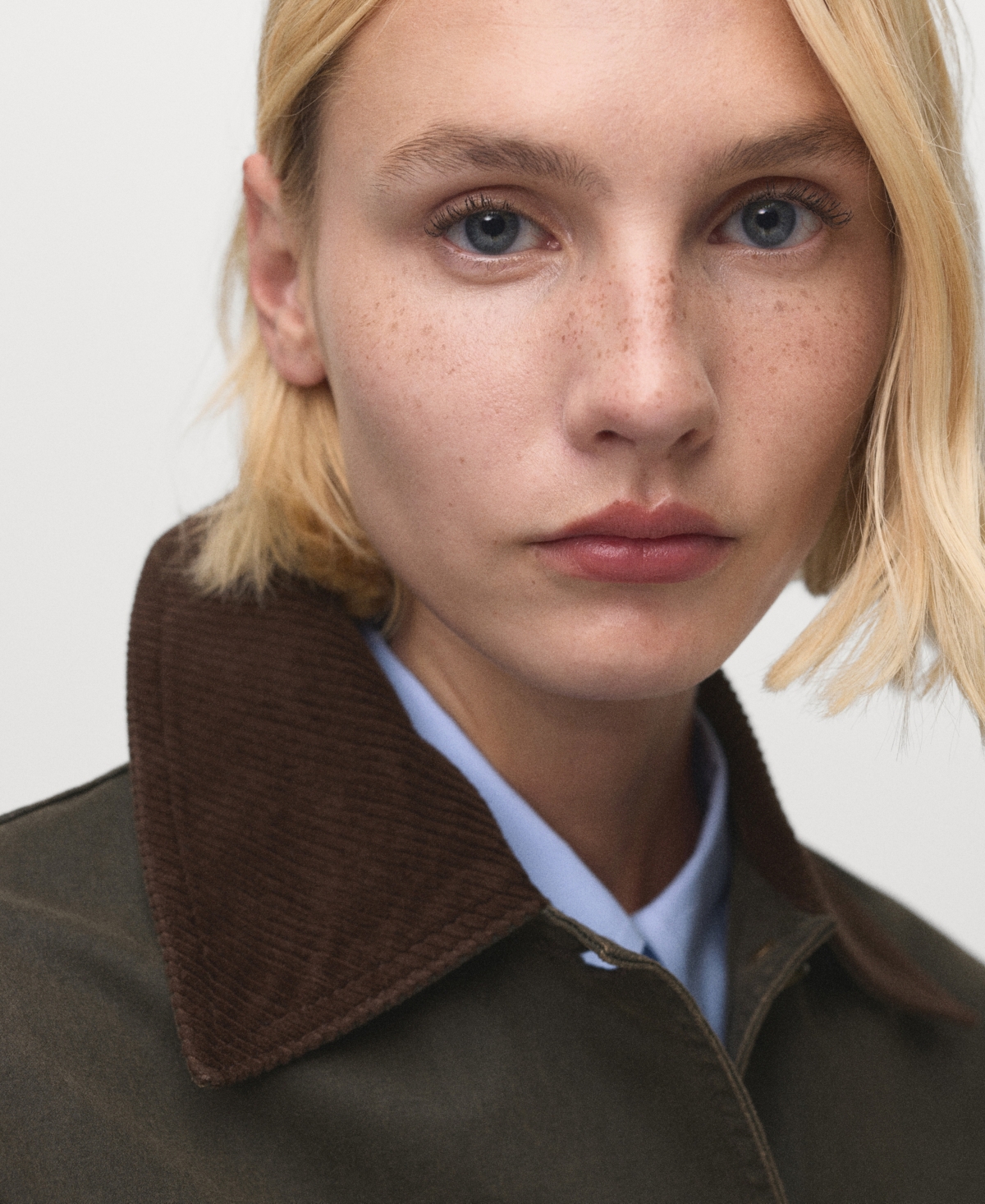 Mango Women's Corduroy Collar Denim Jacket In Brown