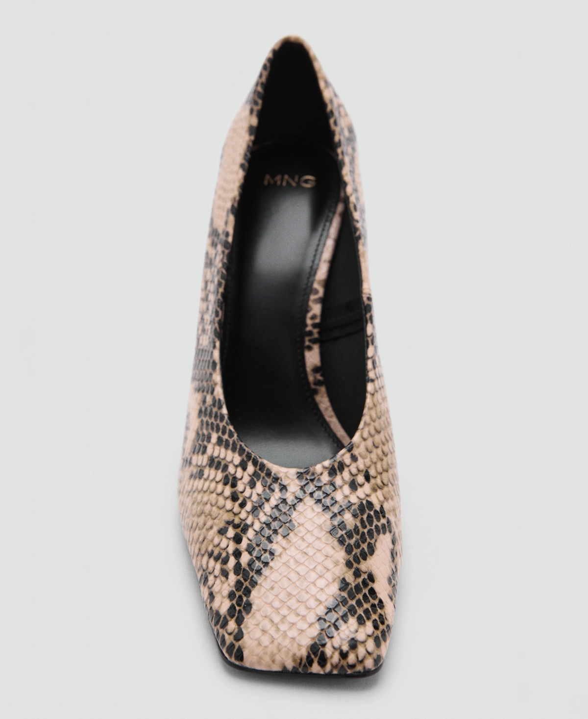 Mango Print Square Toe Pump In Sand