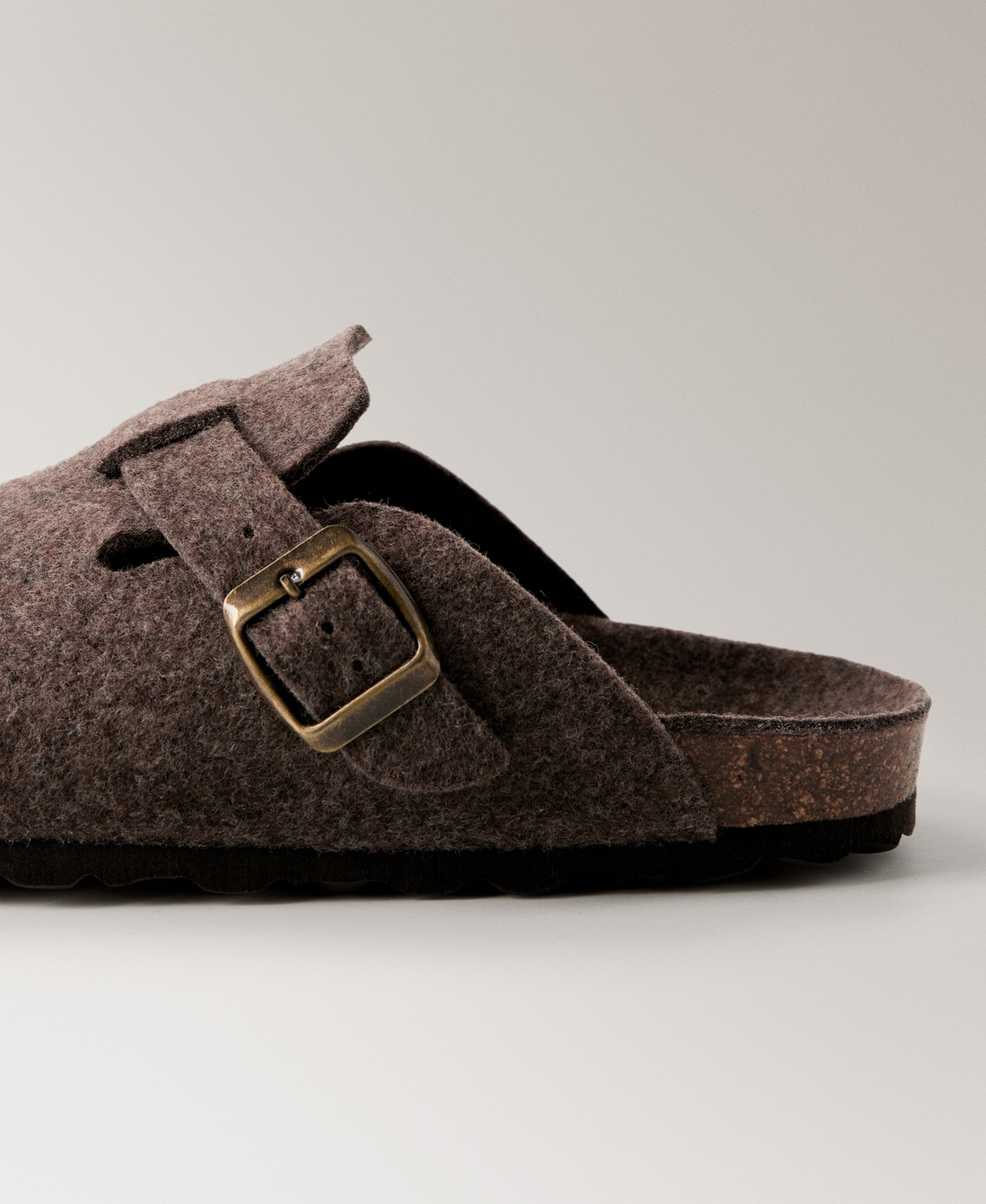 Mango Women's Felt Clog Slippers In Brown