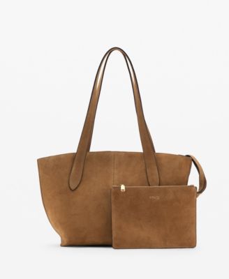 MANGO - Women's Suede Mini Shopper Bag