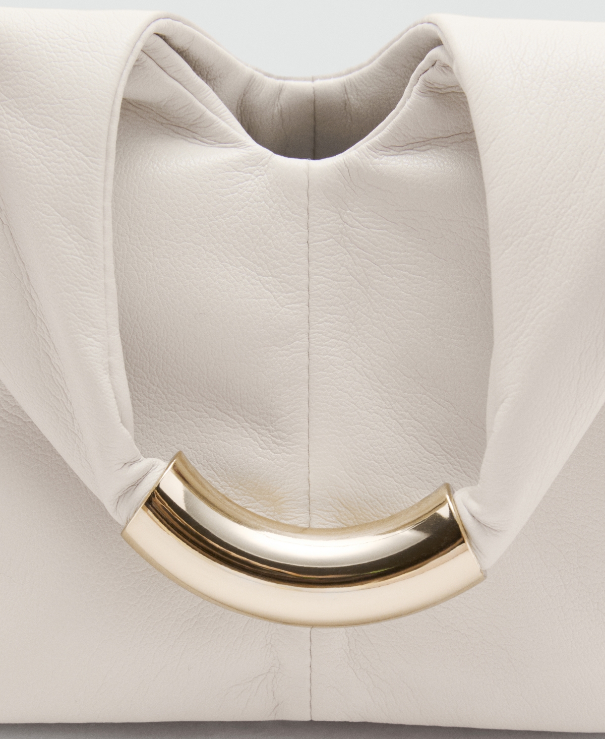 Mango Faux Leather Top Handle Bag In White