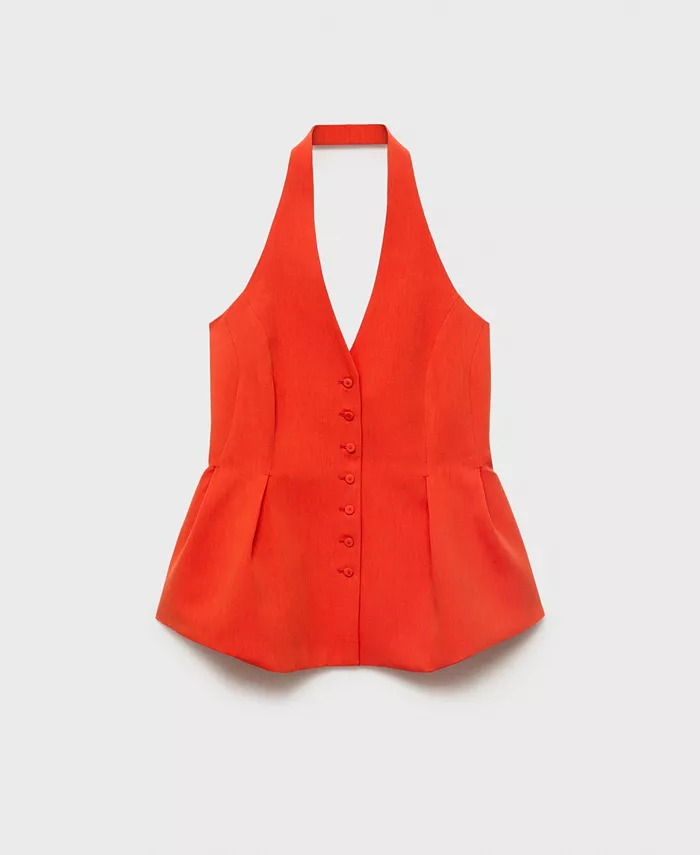 Women's Halter-Neck Peplum Vest - thumbnail 4
