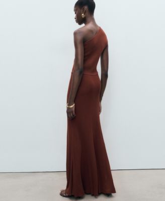 Women's Asymmetrical Combined-Knit Dress