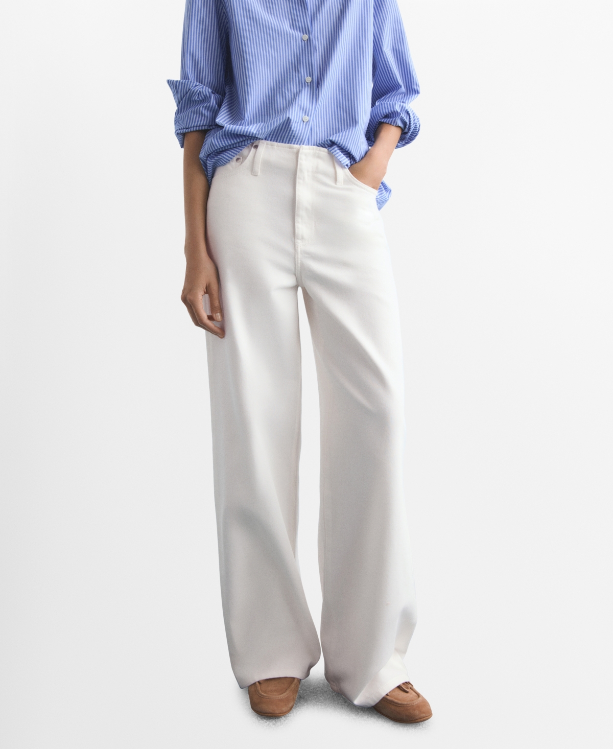 Mango Women's Low-rise Wide-leg Jeans In Multi