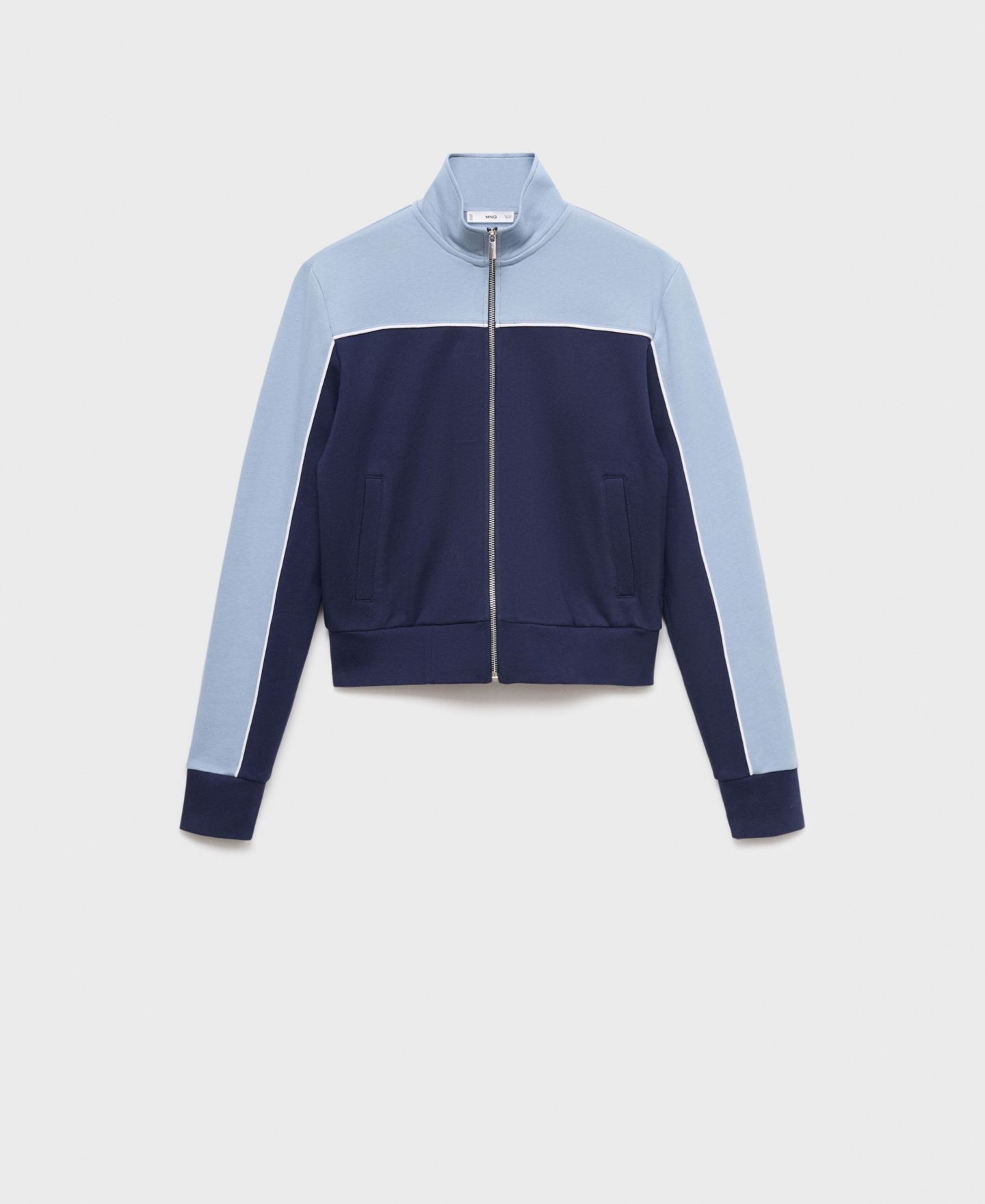 Женская куртка Mango Two-Tone Fitted, цвет: Синий — фото 2
