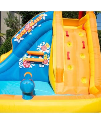 Duck Blast Water Park Inflatable Slide with Pool Float & Water Cannon