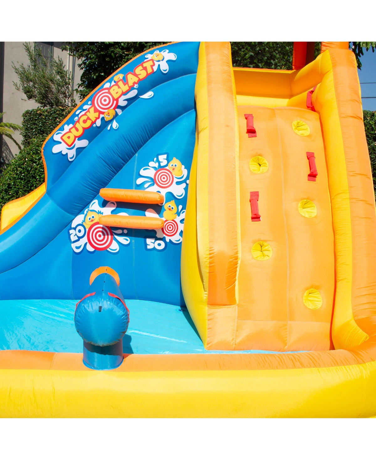 Banzai Duck Blast Water Park Inflatable Slide with Pool Float & Water Cannon