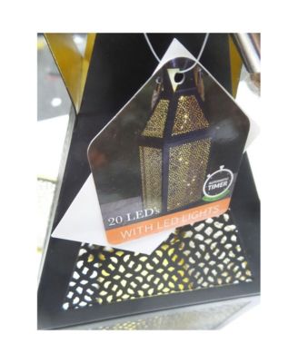 16 Inch Battery Powered 20 LED Filigree Lantern, 2 Pack