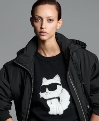 Women's Rhinestone Trim Front Zip Jacket