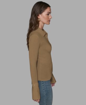 Women's Contrast Collared Sweater