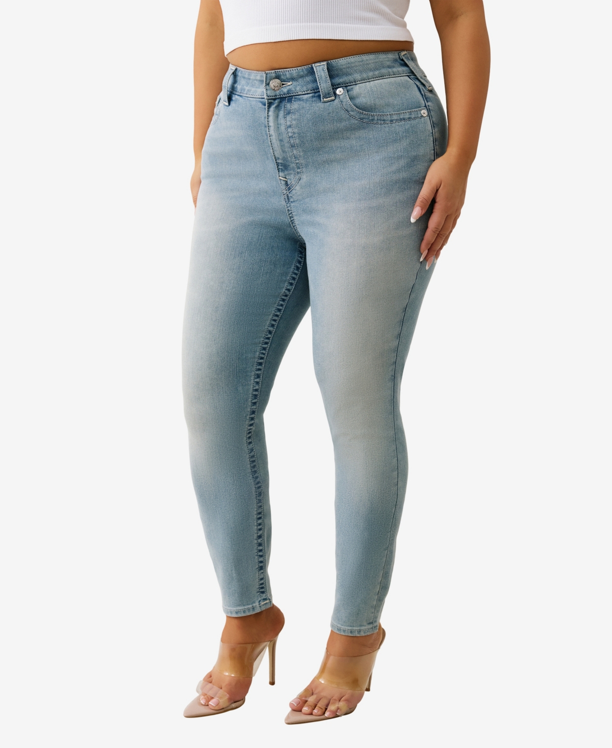 True Religion Plus Jennie Curvy Skinny Mid Rise Jeans