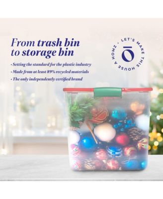 31 Qt Holiday Clear Plastic Storage Container w/ Latching Handles (4 Pack