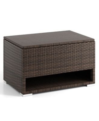 48 Gallon Deck Box with Shoe Rack Waterproof Liner Lid Outdoor Storage Box