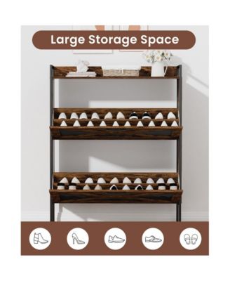 Flip-Top Shoe Cabinet Narrow