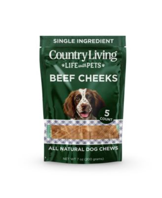 4” x 4” Beef Cheek Chip Dog Treats – Chicken Flavor – 5 Count Bag – All-Natural, High-Protein, Long-Lasting Dog Chews