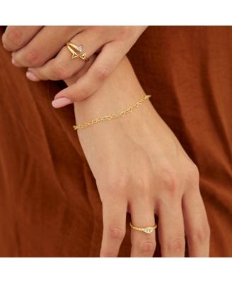 Sterling Silver Multiple Triangle Adjustable Ring