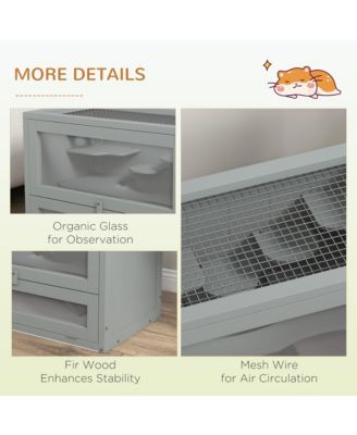 2-Level Hamster Cage with Openable Top, Door, Shelf, Ladder,