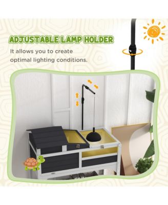 Tortoise Habitat with Adjustable Lamp Holder, Storage Shelf,