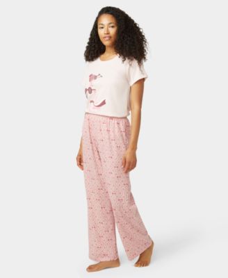 Women's 2-Piece Embellished Short-Sleeve Pajama Set