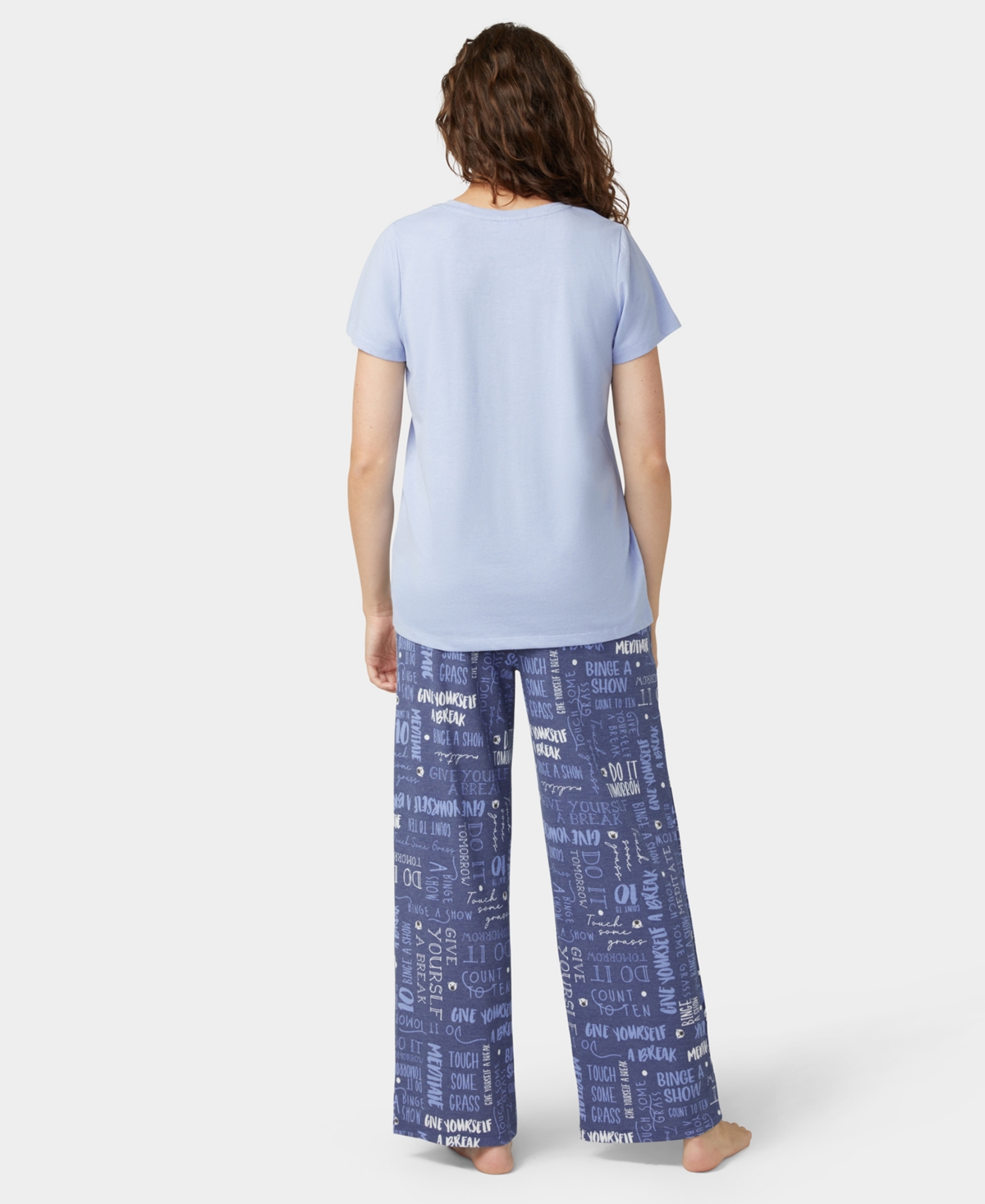 Hue Women's 2-piece Embellished Short Sleeve Pajama Set In Blue