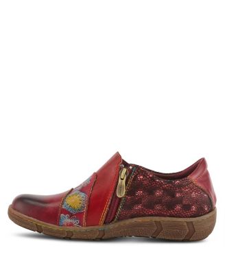 L Artiste Women s LATA Hand-Painted Closed Back Shoe with Removable Footbed and Geometric Multicolor Design