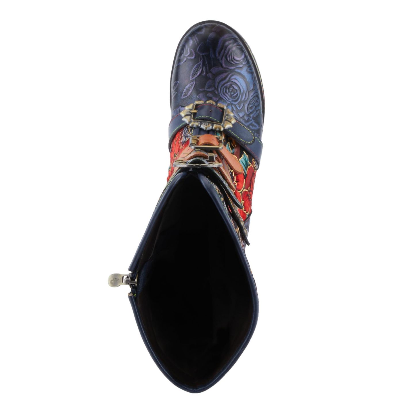 Женские ботинки L'Artiste Spring Step Brazen Mid-Shaft Boot with Leather Upper, цвет: Тёмно-синий разноцветный — фото 6