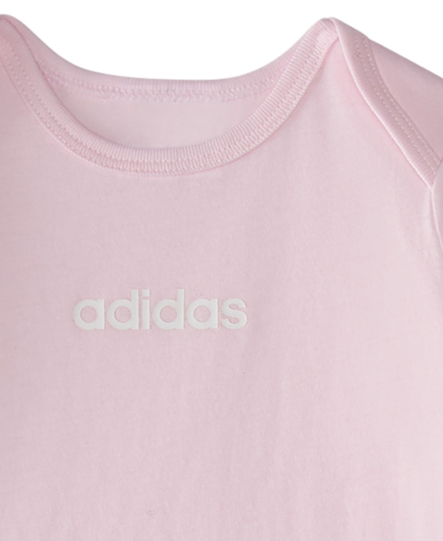 adidas Baby Girls' Logo Bodysuits and Pants, 3-Piece Set, цвет: Розовый / Белый — фото 3