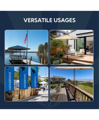 Universal Flag Pole Holder Deck Mount Bracket for Outside Fit 1" to 2 3/8" Pole